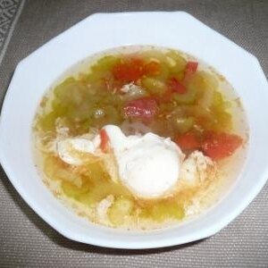 簡単★トマトとセロリの卵スープ